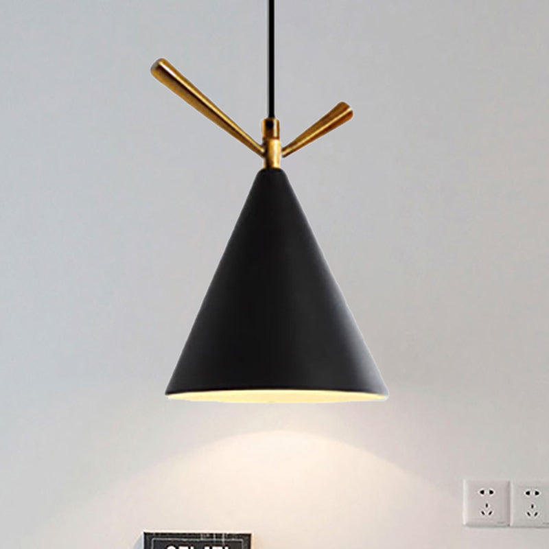 Nordic Style Cone Pendant Lighting 1 Light Metal Hanging Lamp for Restaurant Coffee Shop Clearhalo 'Ceiling Lights' 'Modern Pendants' 'Modern' 'Pendant Lights' 'Pendants' Lighting' 236951