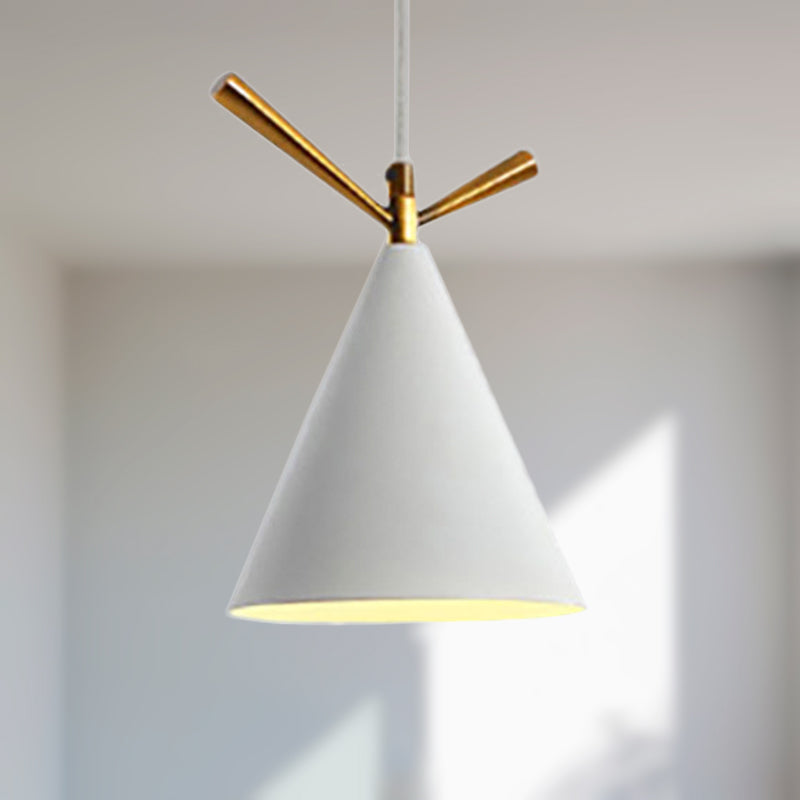 Nordic Style Cone Pendant Lighting 1 Light Metal Hanging Lamp for Restaurant Coffee Shop Clearhalo 'Ceiling Lights' 'Modern Pendants' 'Modern' 'Pendant Lights' 'Pendants' Lighting' 236953