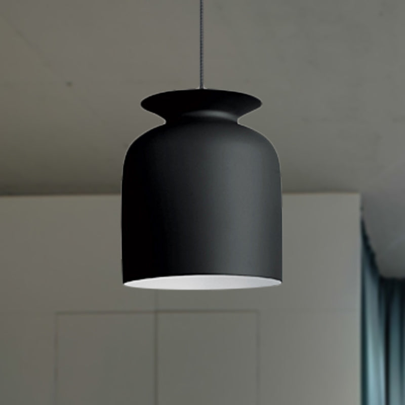 Hotel Restaurant Bowl Pendant Lamp Metal One Light Modern Monochrome Suspension Light Black 7" Clearhalo 'Ceiling Lights' 'Modern Pendants' 'Modern' 'Pendant Lights' 'Pendants' Lighting' 236957