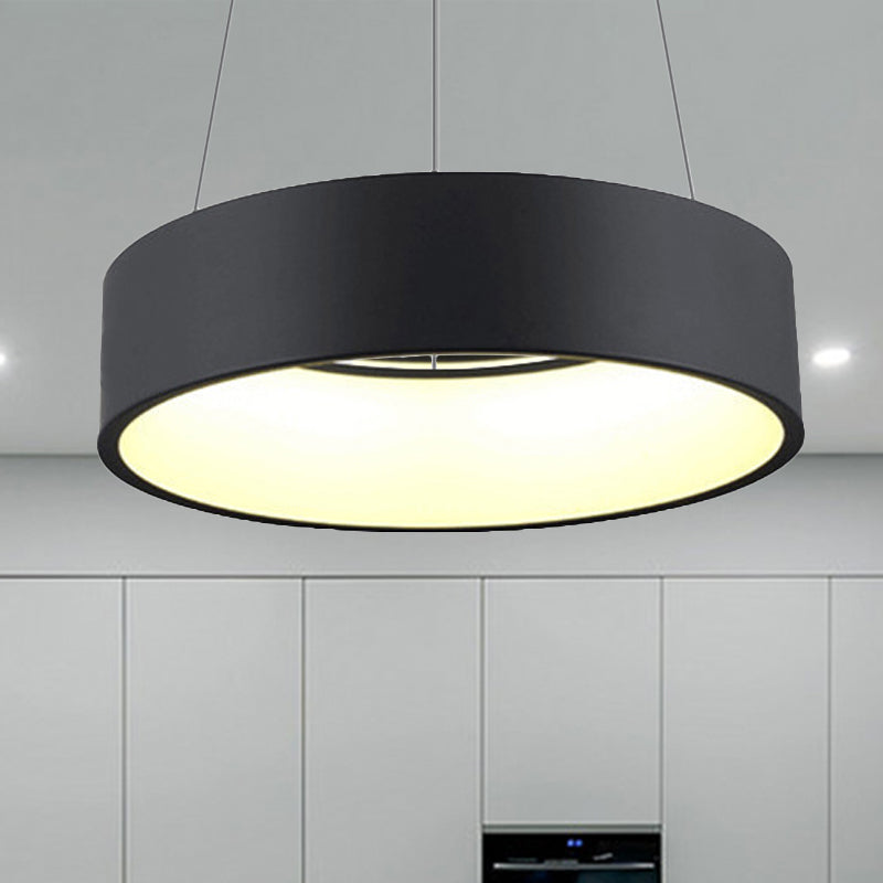 18"/23.5"/31.5" Dia Ring Ceiling Light Minimalist Metal White/Gray/Black Integrated LED Pendant Light Fixture for Dining Room Clearhalo 'Ceiling Lights' 'Modern Pendants' 'Modern' 'Pendant Lights' 'Pendants' Lighting' 237063