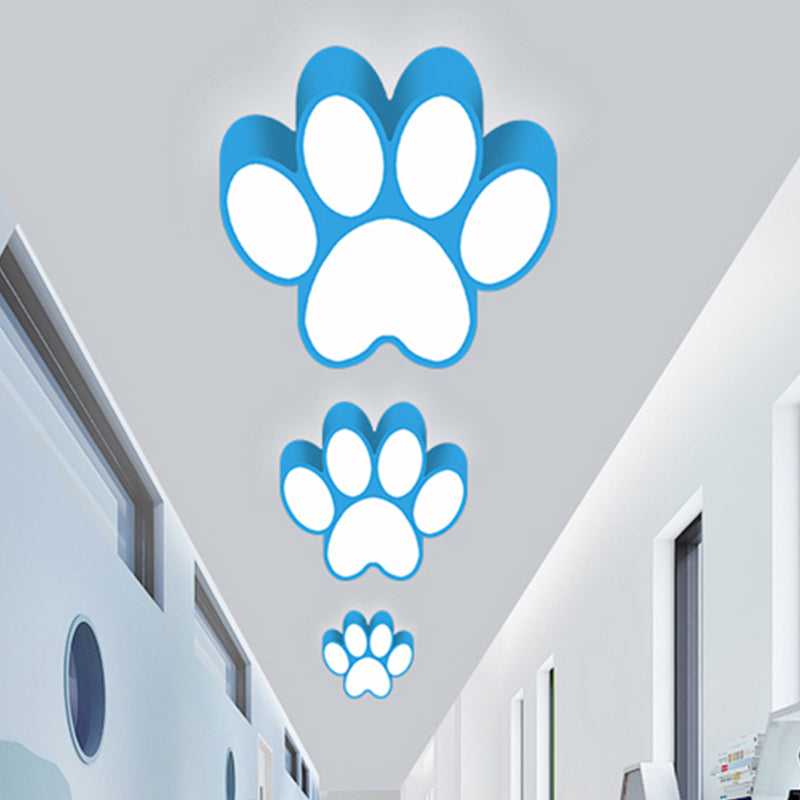 Hallway Home Paw Ceiling Light Acrylic Kids Lovely LED Flushmount Light Clearhalo 'Ceiling Lights' 'Close To Ceiling Lights' 'Close to ceiling' 'Flush mount' Lighting' 237070