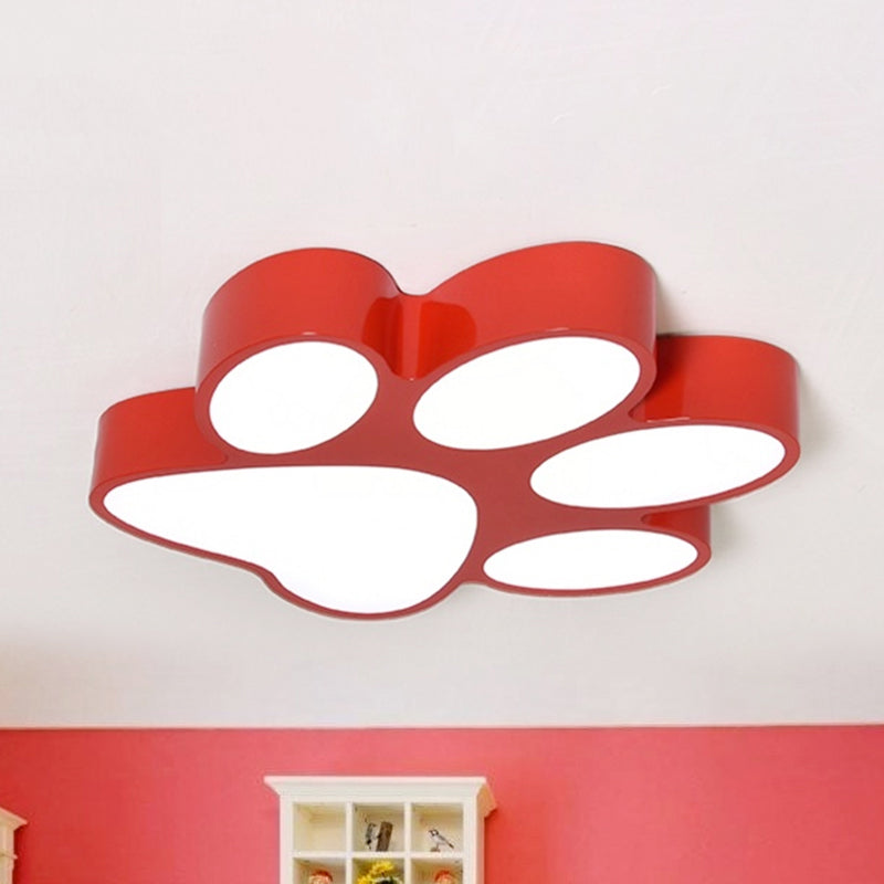 Hallway Home Paw Ceiling Light Acrylic Kids Lovely LED Flushmount Light Red Clearhalo 'Ceiling Lights' 'Close To Ceiling Lights' 'Close to ceiling' 'Flush mount' Lighting' 237071