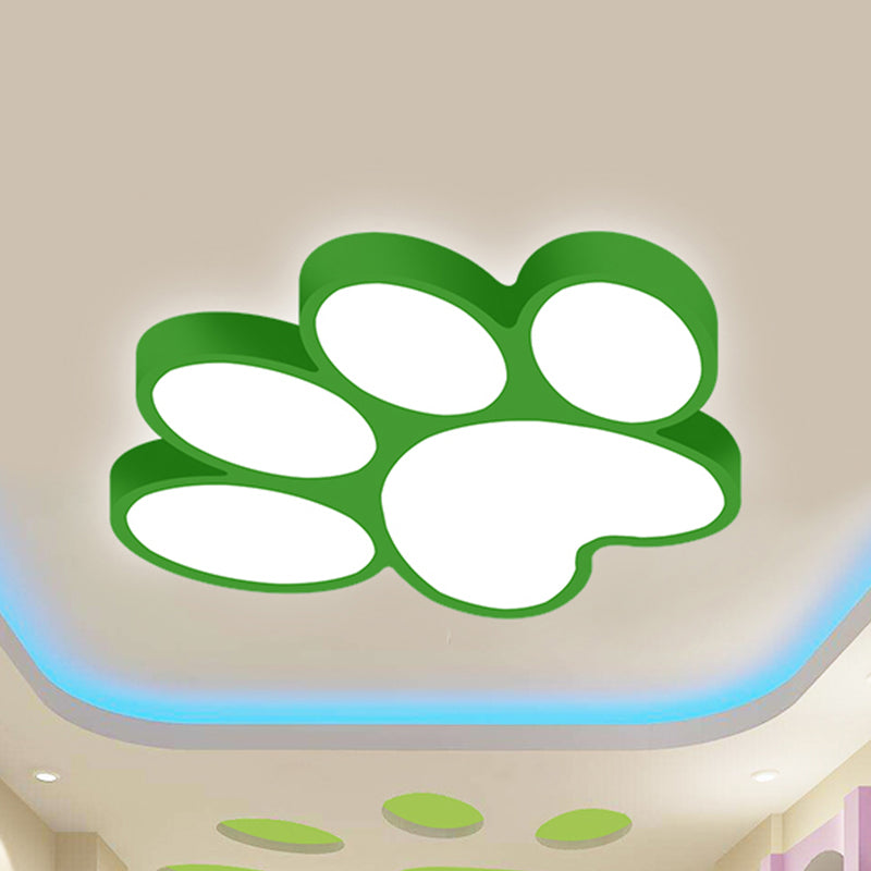 Hallway Home Paw Ceiling Light Acrylic Kids Lovely LED Flushmount Light Green Clearhalo 'Ceiling Lights' 'Close To Ceiling Lights' 'Close to ceiling' 'Flush mount' Lighting' 237074