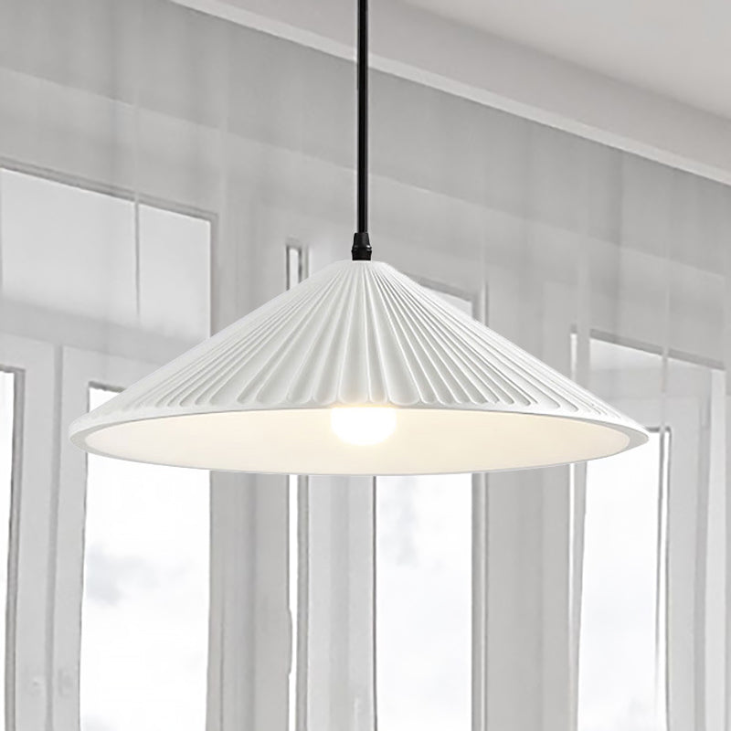 Hat Ceiling Pendant Light Modernism Resin 1 Light 8"/12.5"/16" Dia Grey/White/Black Hanging Lamp Kit White Clearhalo 'Ceiling Lights' 'Modern Pendants' 'Modern' 'Pendant Lights' 'Pendants' Lighting' 237079