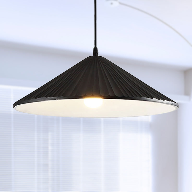 Hat Ceiling Pendant Light Modernism Resin 1 Light 8"/12.5"/16" Dia Grey/White/Black Hanging Lamp Kit Black Clearhalo 'Ceiling Lights' 'Modern Pendants' 'Modern' 'Pendant Lights' 'Pendants' Lighting' 237082