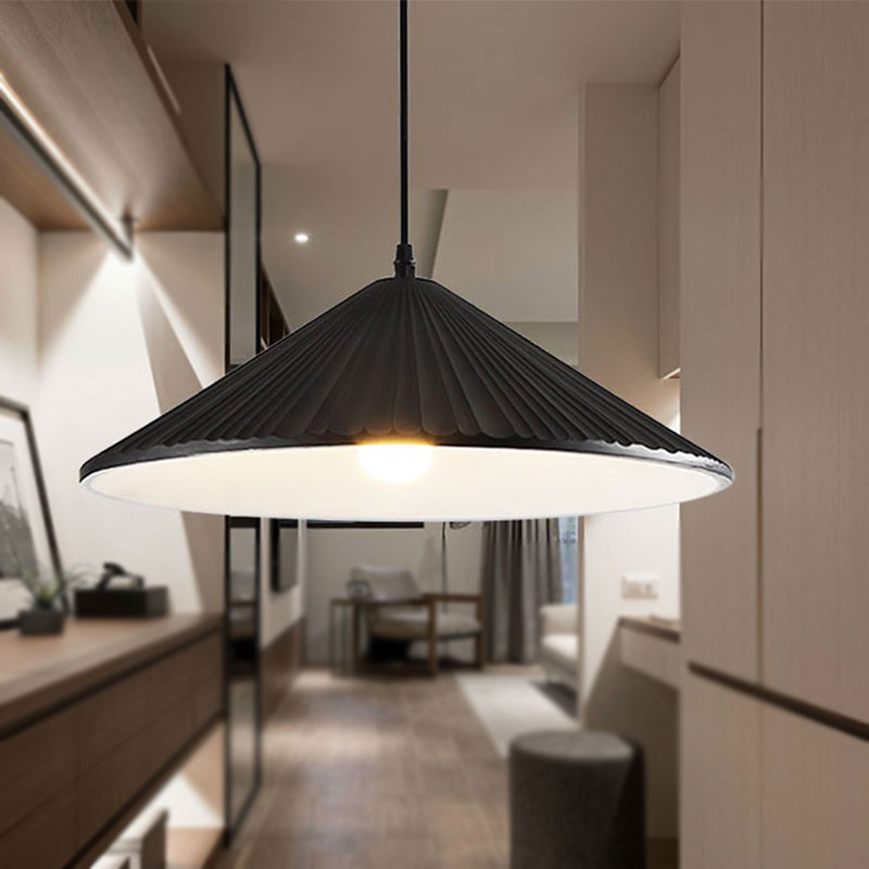 Hat Ceiling Pendant Light Modernism Resin 1 Light 8"/12.5"/16" Dia Grey/White/Black Hanging Lamp Kit Clearhalo 'Ceiling Lights' 'Modern Pendants' 'Modern' 'Pendant Lights' 'Pendants' Lighting' 237090