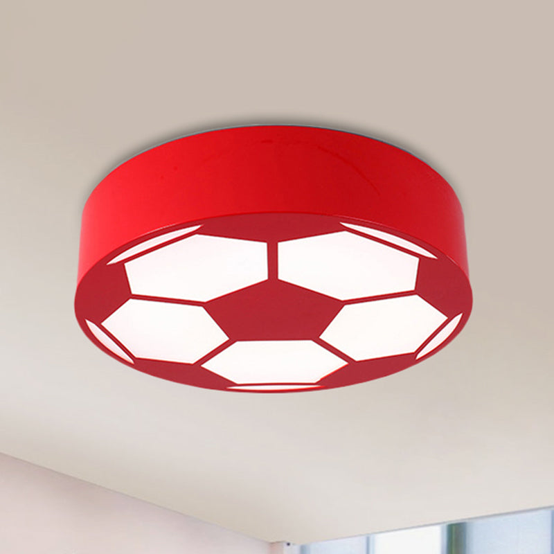 Acrylic Flat Football Ceiling Mount Light Sports Theme Ceiling Lamp for Kid Bedroom Red Clearhalo 'Ceiling Lights' 'Close To Ceiling Lights' 'Close to ceiling' 'Flush mount' Lighting' 237111