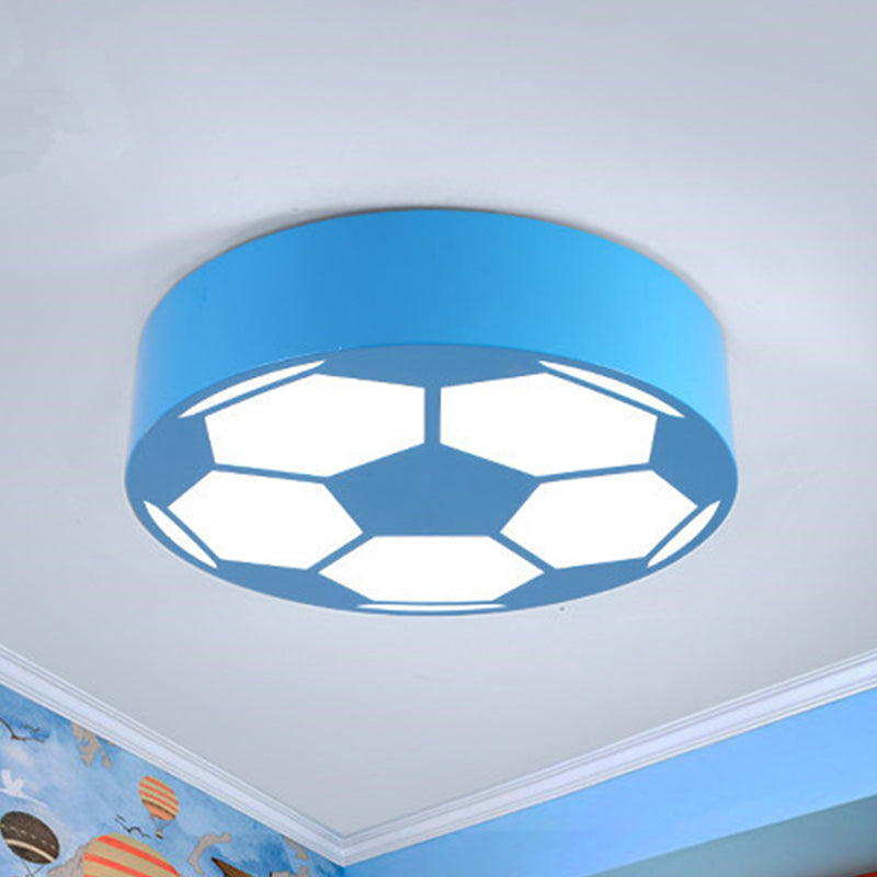 Acrylic Flat Football Ceiling Mount Light Sports Theme Ceiling Lamp for Kid Bedroom Blue Clearhalo 'Ceiling Lights' 'Close To Ceiling Lights' 'Close to ceiling' 'Flush mount' Lighting' 237117