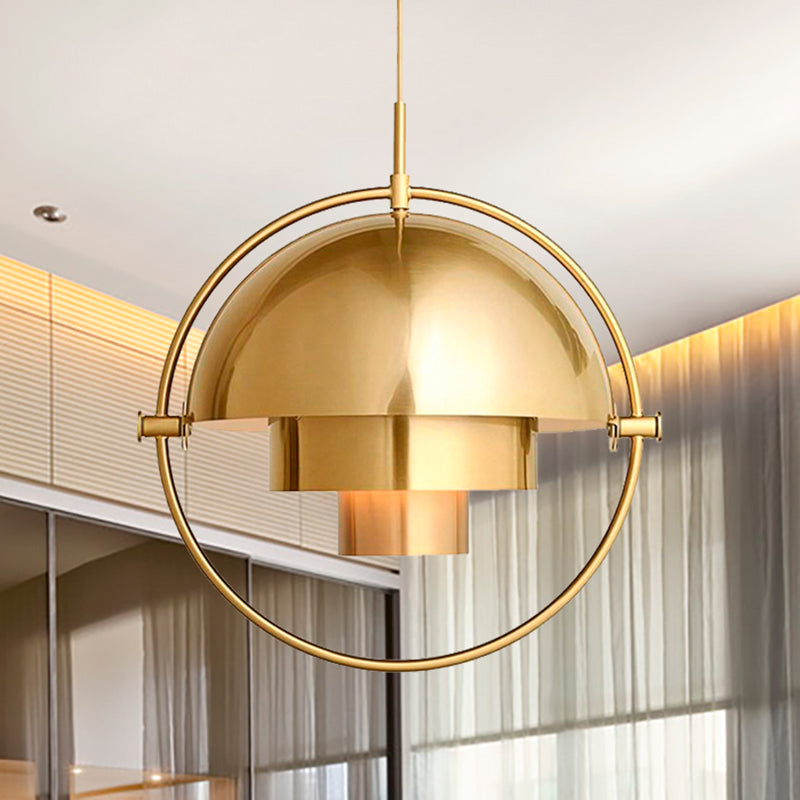 Metal Rotated Pendant Lighting in Modern Style 1 Light Black/White/Gold Hanging Light Brushed Brass Clearhalo 'Ceiling Lights' 'Modern Pendants' 'Modern' 'Pendant Lights' 'Pendants' Lighting' 237185