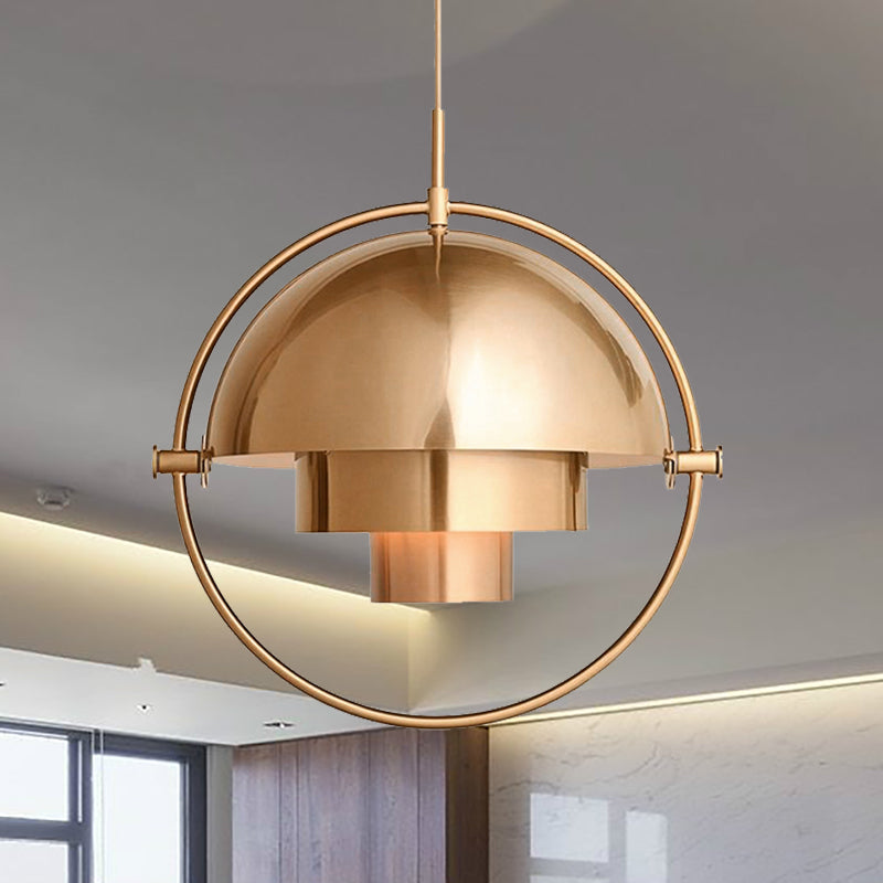 Metal Rotated Pendant Lighting in Modern Style 1 Light Black/White/Gold Hanging Light Antique Brass Clearhalo 'Ceiling Lights' 'Modern Pendants' 'Modern' 'Pendant Lights' 'Pendants' Lighting' 237186