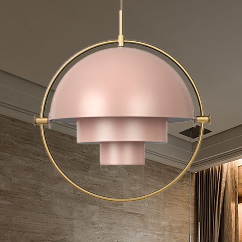 Metal Rotated Pendant Lighting in Modern Style 1 Light Black/White/Gold Hanging Light Pink Clearhalo 'Ceiling Lights' 'Modern Pendants' 'Modern' 'Pendant Lights' 'Pendants' Lighting' 237188