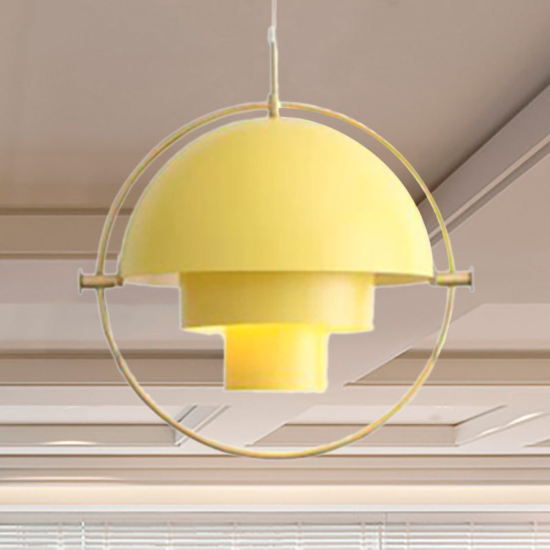 Metal Rotated Pendant Lighting in Modern Style 1 Light Black/White/Gold Hanging Light Yellow Clearhalo 'Ceiling Lights' 'Modern Pendants' 'Modern' 'Pendant Lights' 'Pendants' Lighting' 237189