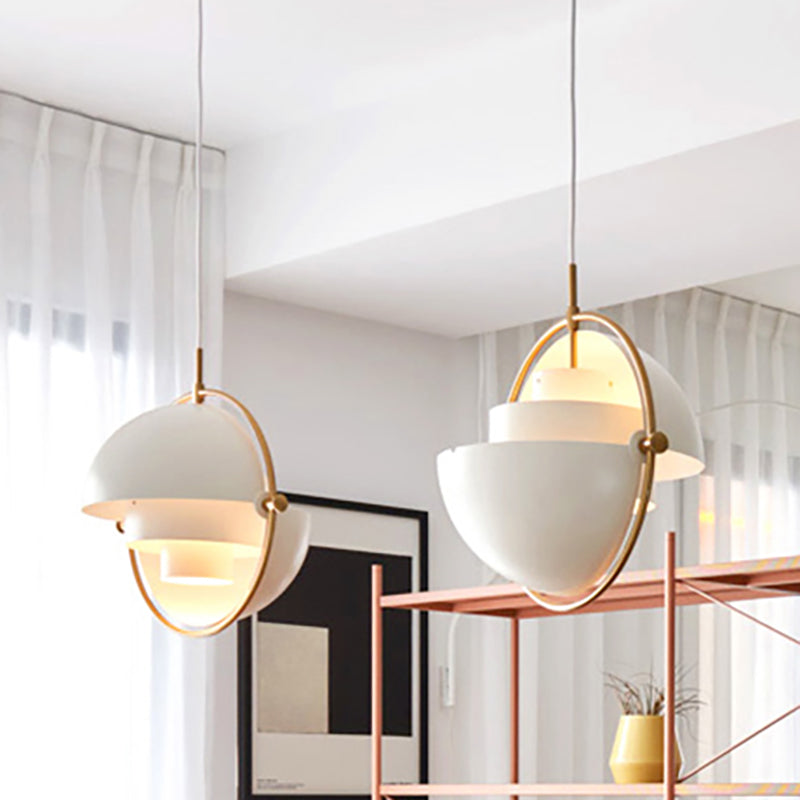 Metal Rotated Pendant Lighting in Modern Style 1 Light Black/White/Gold Hanging Light White Clearhalo 'Ceiling Lights' 'Modern Pendants' 'Modern' 'Pendant Lights' 'Pendants' Lighting' 237190