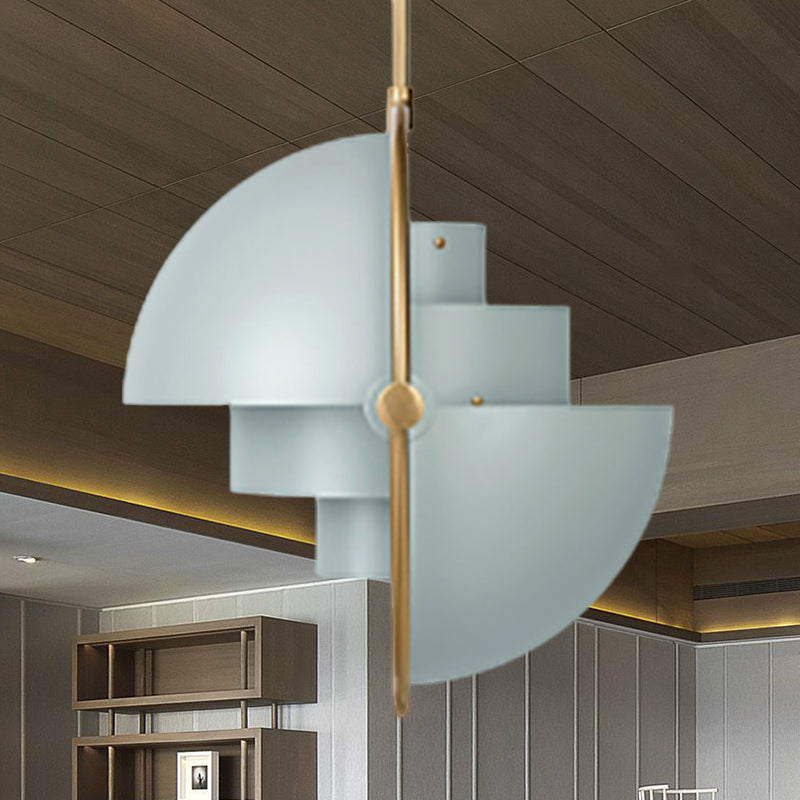 Metal Rotated Pendant Lighting in Modern Style 1 Light Black/White/Gold Hanging Light Light Blue Clearhalo 'Ceiling Lights' 'Modern Pendants' 'Modern' 'Pendant Lights' 'Pendants' Lighting' 237191