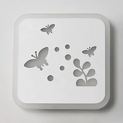 Slim Panel Wall Light Cartoon Acrylic Sconce Light with Cute Pattern for Kid Bedroom White Butterfly Clearhalo 'Wall Lamps & Sconces' 'Wall Lights' Lighting' 23730