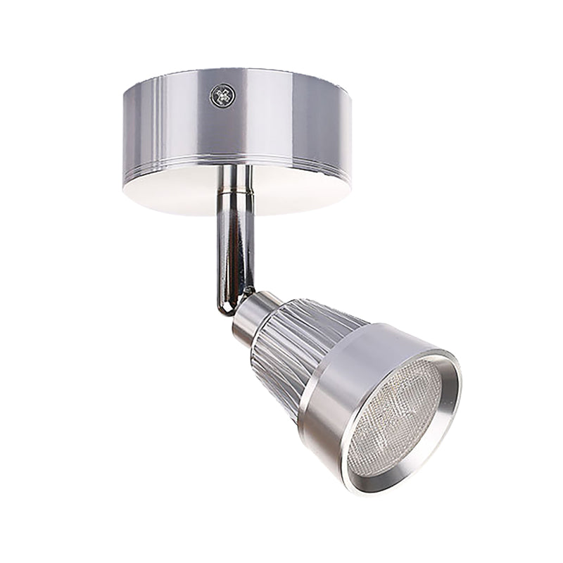 Modernist Bell Wall Light Fixture with/without Switch Metal LED Indoor Rotatable Sconce Lamp in Black/Chrome Clearhalo 'Cast Iron' 'Glass' 'Industrial' 'Modern wall lights' 'Modern' 'Tiffany' 'Traditional wall lights' 'Wall Lamps & Sconces' 'Wall Lights' Lighting' 237329