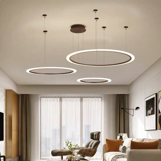 Multi-Circle Living Room Chandelier Lighting Acrylic Simple Style LED Ceiling Suspension Lamp Clearhalo 'Ceiling Lights' 'Chandeliers' 'Modern Chandeliers' 'Modern' Lighting' 2373335