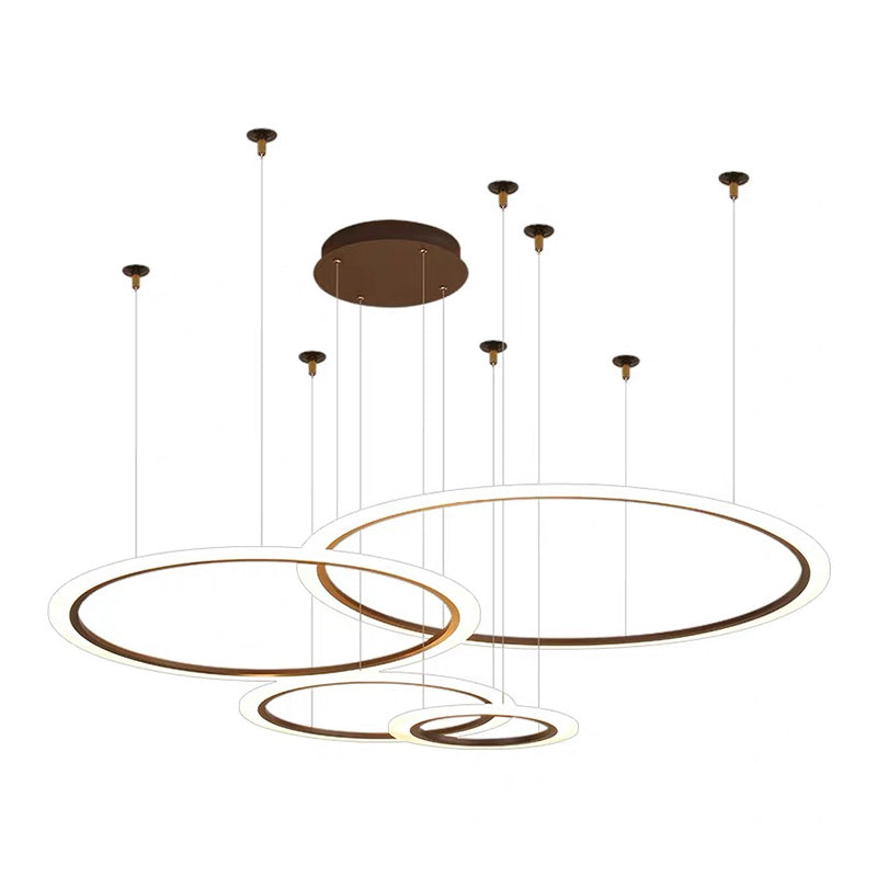 Multi-Circle Living Room Chandelier Lighting Acrylic Simple Style LED Ceiling Suspension Lamp Clearhalo 'Ceiling Lights' 'Chandeliers' 'Modern Chandeliers' 'Modern' Lighting' 2373343
