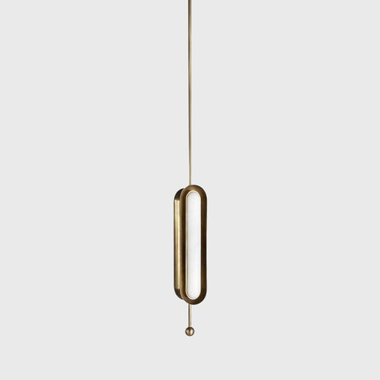 Metal Oblong Suspension Lighting Postmodern Gold Plated LED Hanging Light for Dining Room Gold Vertical Clearhalo 'Ceiling Lights' 'Modern Pendants' 'Modern' 'Pendant Lights' 'Pendants' Lighting' 2373501