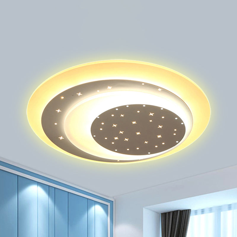 Acrylic Crescent LED Ceiling Light with Star Romantic Flushmount Light for Girls Bedroom Clearhalo 'Ceiling Lights' 'Close To Ceiling Lights' 'Close to ceiling' 'Flush mount' Lighting' 237421