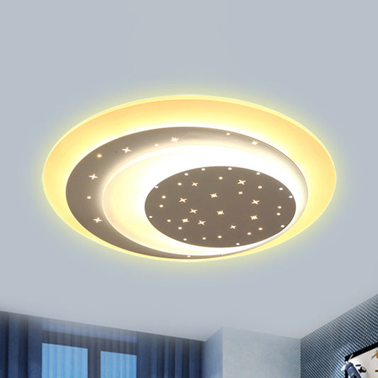 Acrylic Crescent LED Ceiling Light with Star Romantic Flushmount Light for Girls Bedroom Clearhalo 'Ceiling Lights' 'Close To Ceiling Lights' 'Close to ceiling' 'Flush mount' Lighting' 237422