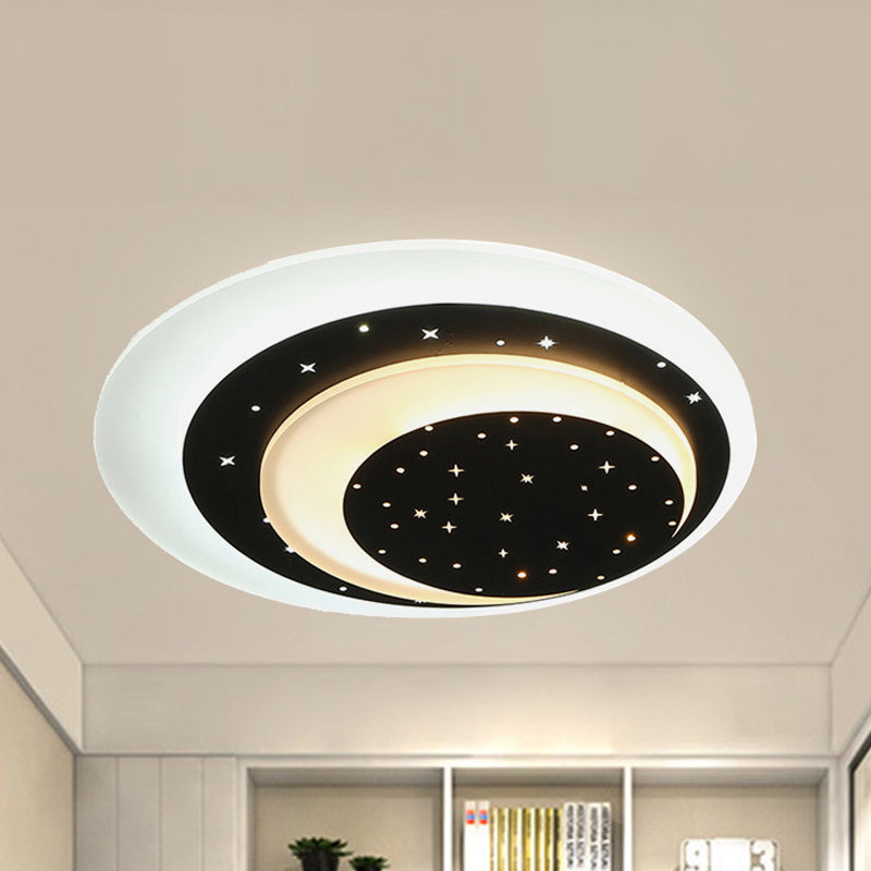 Acrylic Crescent LED Ceiling Light with Star Romantic Flushmount Light for Girls Bedroom Clearhalo 'Ceiling Lights' 'Close To Ceiling Lights' 'Close to ceiling' 'Flush mount' Lighting' 237425