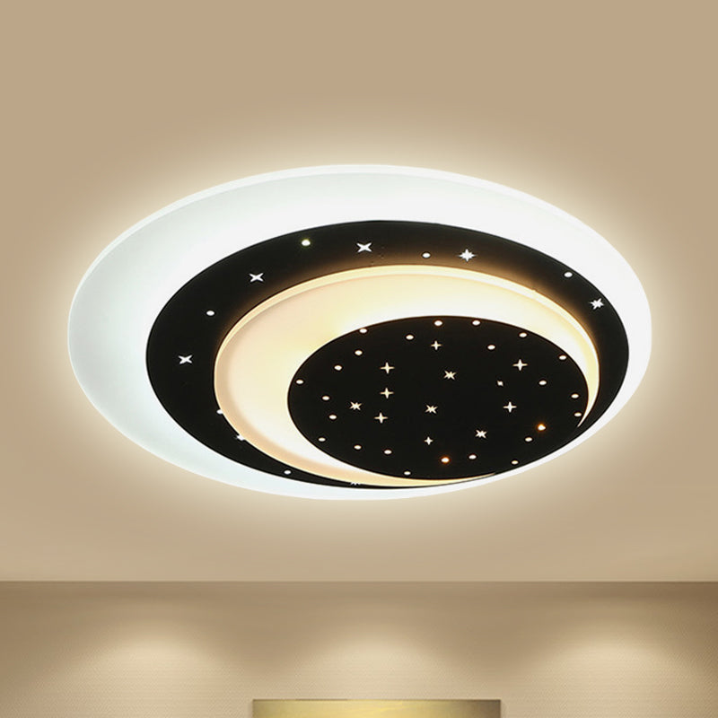 Acrylic Crescent LED Ceiling Light with Star Romantic Flushmount Light for Girls Bedroom Clearhalo 'Ceiling Lights' 'Close To Ceiling Lights' 'Close to ceiling' 'Flush mount' Lighting' 237426