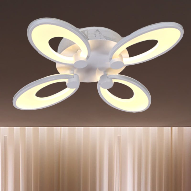 Flowers Dining Room Flush Mount Light Acrylic LED 4/6/9 Lights Modern Ceiling Mounted Fixture in Warm/White/Natural Light Clearhalo 'Ceiling Lights' 'Close To Ceiling Lights' 'Close to ceiling' 'Semi-flushmount' Lighting' 237432