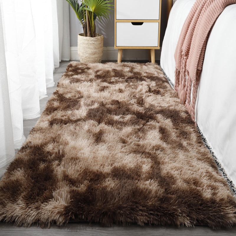 Casual Bedroom Rug Multicolored Solid Color Indoor Rug Synthetics Anti-Slip Backing Stain-Resistant Area Carpet Coffee Clearhalo 'Area Rug' 'Casual' 'Rugs' Rug' 2374351