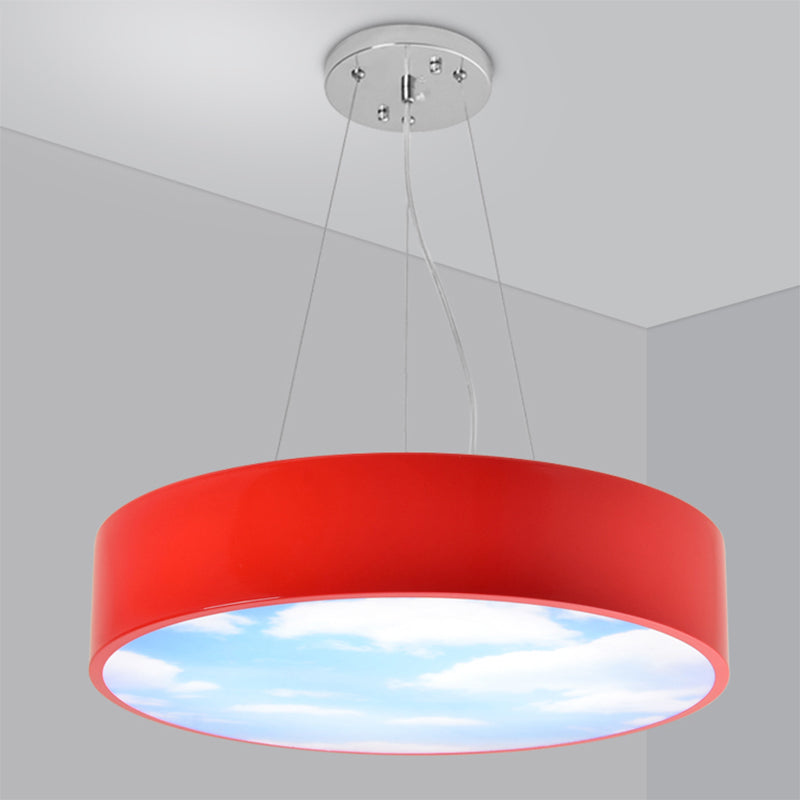 Creative Bright Colored Pendant Light Round Acrylic LED Pendant Lamp with Sky for Kindergarten Clearhalo 'Ceiling Lights' 'Pendant Lights' 'Pendants' Lighting' 237436