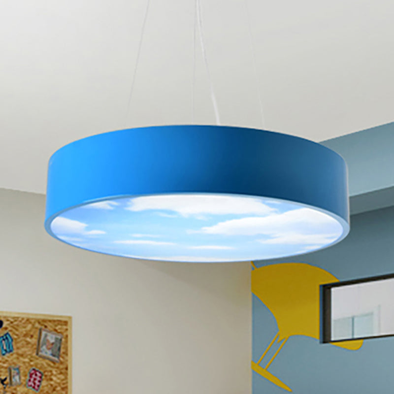 Creative Bright Colored Pendant Light Round Acrylic LED Pendant Lamp with Sky for Kindergarten Clearhalo 'Ceiling Lights' 'Pendant Lights' 'Pendants' Lighting' 237441