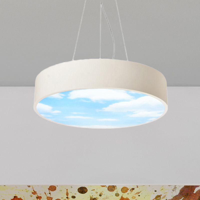 Creative Bright Colored Pendant Light Round Acrylic LED Pendant Lamp with Sky for Kindergarten Clearhalo 'Ceiling Lights' 'Pendant Lights' 'Pendants' Lighting' 237444