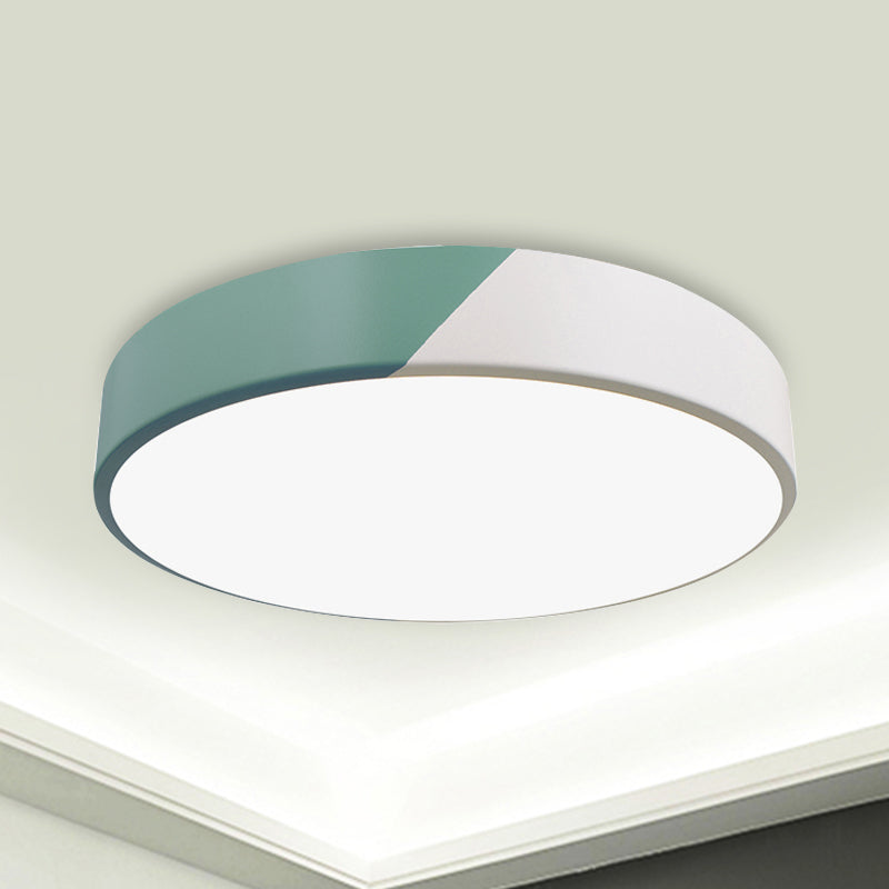 Slim Panel Round Flush Mount Light Nordic Design Acrylic Ceiling Lamp for Dining Room Green Clearhalo 'Ceiling Lights' 'Close To Ceiling Lights' 'Close to ceiling' 'Flush mount' Lighting' 237454