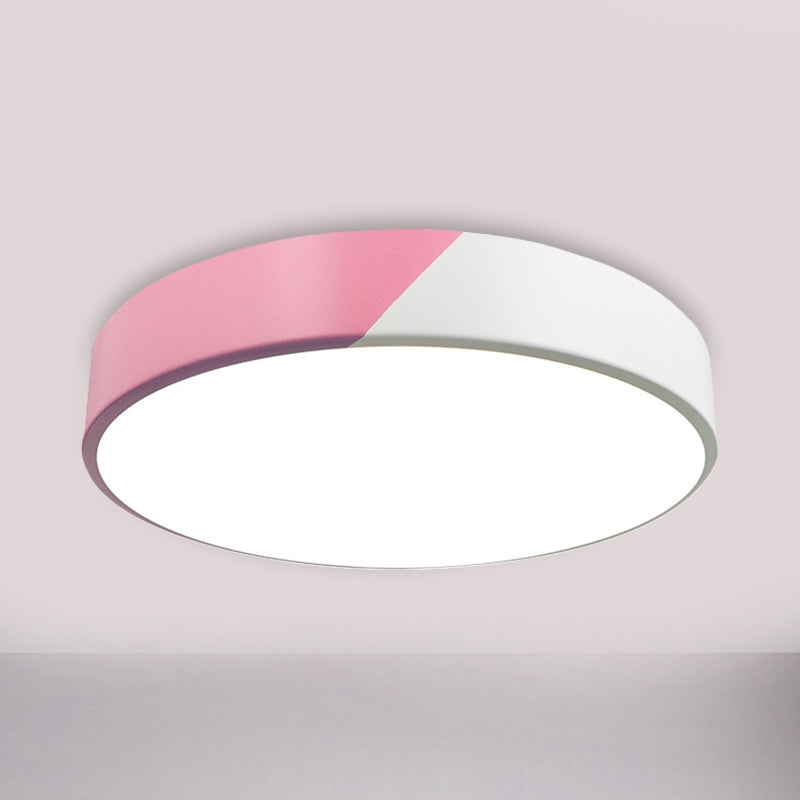 Slim Panel Round Flush Mount Light Nordic Design Acrylic Ceiling Lamp for Dining Room Pink Clearhalo 'Ceiling Lights' 'Close To Ceiling Lights' 'Close to ceiling' 'Flush mount' Lighting' 237457