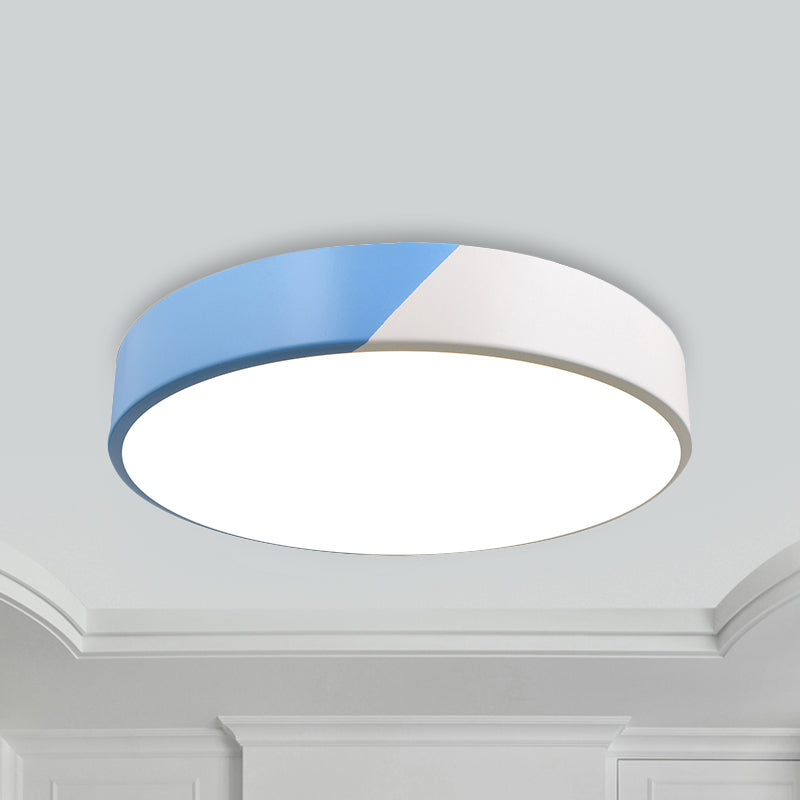 Slim Panel Round Flush Mount Light Nordic Design Acrylic Ceiling Lamp for Dining Room Blue Clearhalo 'Ceiling Lights' 'Close To Ceiling Lights' 'Close to ceiling' 'Flush mount' Lighting' 237460