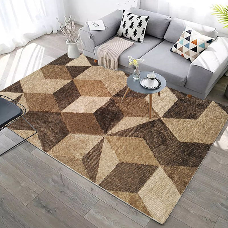 Casual Geometric Rug Multi-Colored Area Carpet Non-Slip Backing Stain-Resistant Indoor Rug for Parlor Coffee Clearhalo 'Area Rug' 'Modern' 'Rugs' Rug' 2374600