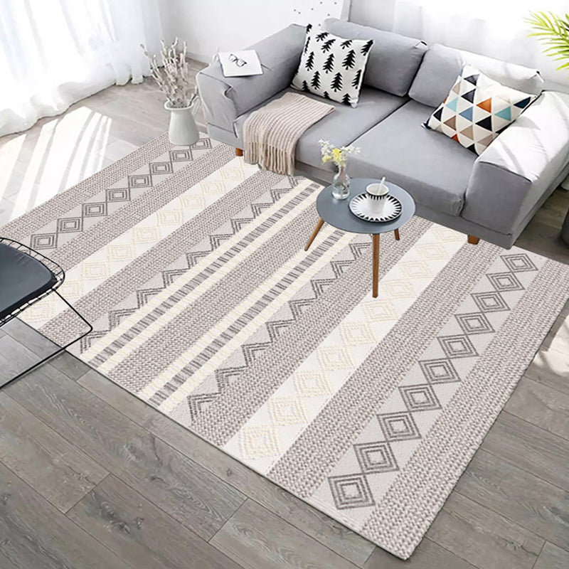 Casual Geometric Rug Multi-Colored Area Carpet Non-Slip Backing Stain-Resistant Indoor Rug for Parlor Khaki Clearhalo 'Area Rug' 'Modern' 'Rugs' Rug' 2374602