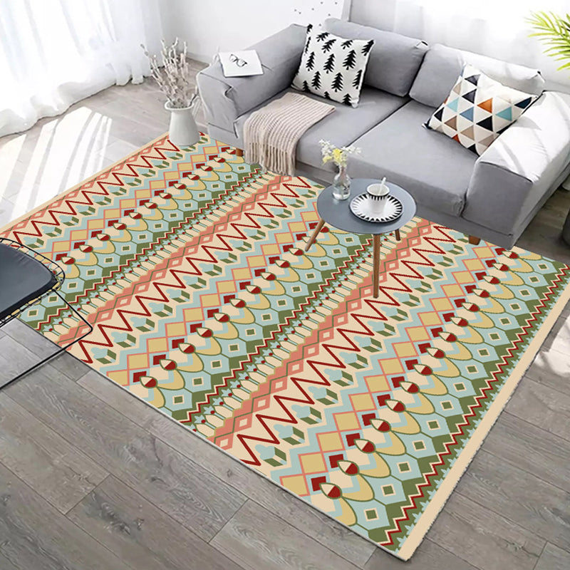 Casual Geometric Rug Multi-Colored Area Carpet Non-Slip Backing Stain-Resistant Indoor Rug for Parlor Yellow-Green Clearhalo 'Area Rug' 'Modern' 'Rugs' Rug' 2374603