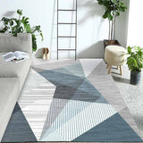 Relaxing Bedroom Rug Multi Colored Geometric Patterned Indoor Rug Non-Slip Backing Pet Friendly Area Carpet Dark Blue Clearhalo 'Area Rug' 'Modern' 'Rugs' Rug' 2374624