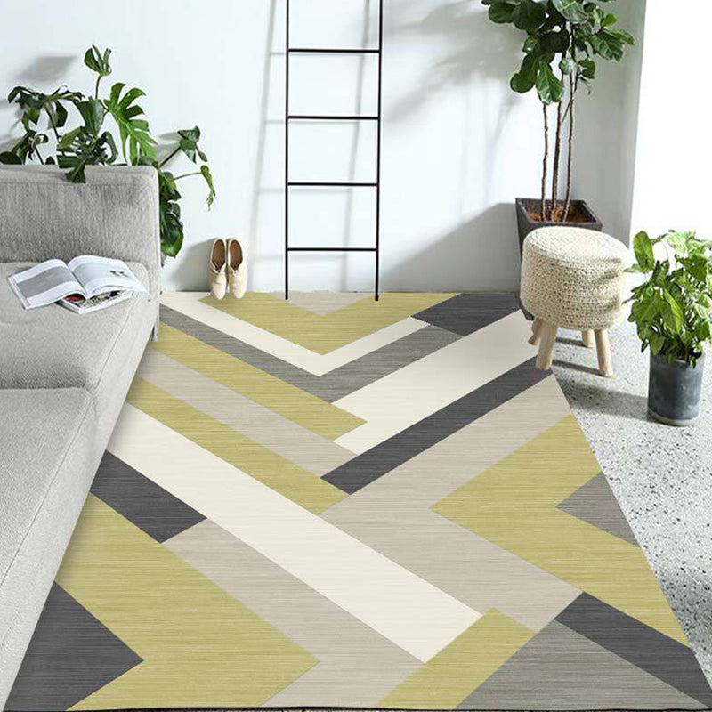 Relaxing Bedroom Rug Multi Colored Geometric Patterned Indoor Rug Non-Slip Backing Pet Friendly Area Carpet Yellow Clearhalo 'Area Rug' 'Modern' 'Rugs' Rug' 2374625