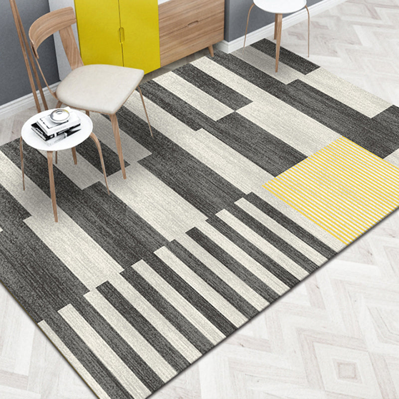 Multi Color Simple Rug Polypropylene Geometric Print Indoor Rug Anti-Slip Backing Pet Friendly Area Carpet for Living Room Dark Gray-Yellow Clearhalo 'Area Rug' 'Modern' 'Rugs' Rug' 2374659