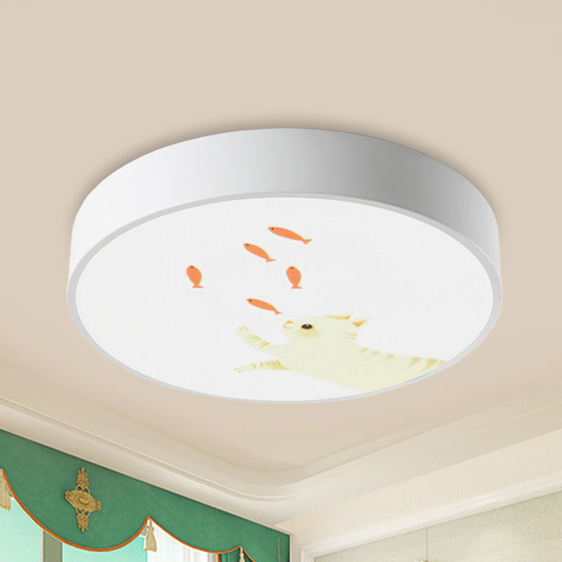 Circle Baby Room Flushmount Light with Giraffe Acrylic Animal LED Ceiling Light in White Clearhalo 'Ceiling Lights' 'Close To Ceiling Lights' 'Close to ceiling' 'Flush mount' Lighting' 237469