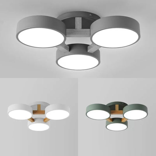 Metal Drum Semi Flush Mount Light Living Room 3 Heads Macaron Loft Ceiling Lamp Clearhalo 'Ceiling Lights' 'Close To Ceiling Lights' 'Close to ceiling' 'Semi-flushmount' Lighting' 23747