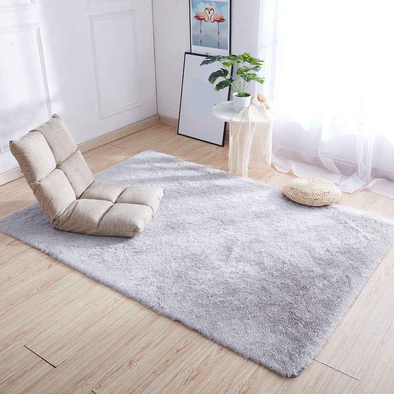 Casual Decoration Rug Multicolored Solid Color Indoor Rug Polyster Non-Slip Backing Easy Care Area Carpet White-Gray Clearhalo 'Area Rug' 'Casual' 'Rugs' Rug' 2374913