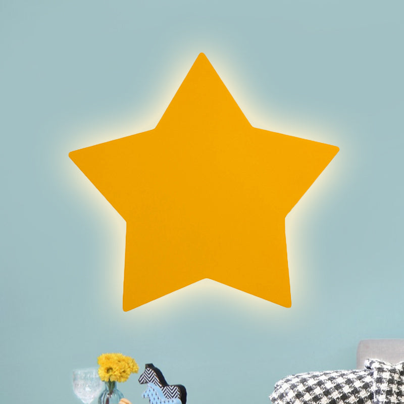 Contemporary Slim Panel Star Sconce Lamp Wooden LED Wall Light for Corridor Kitchen Yellow Clearhalo 'Wall Lamps & Sconces' 'Wall Lights' Lighting' 237729