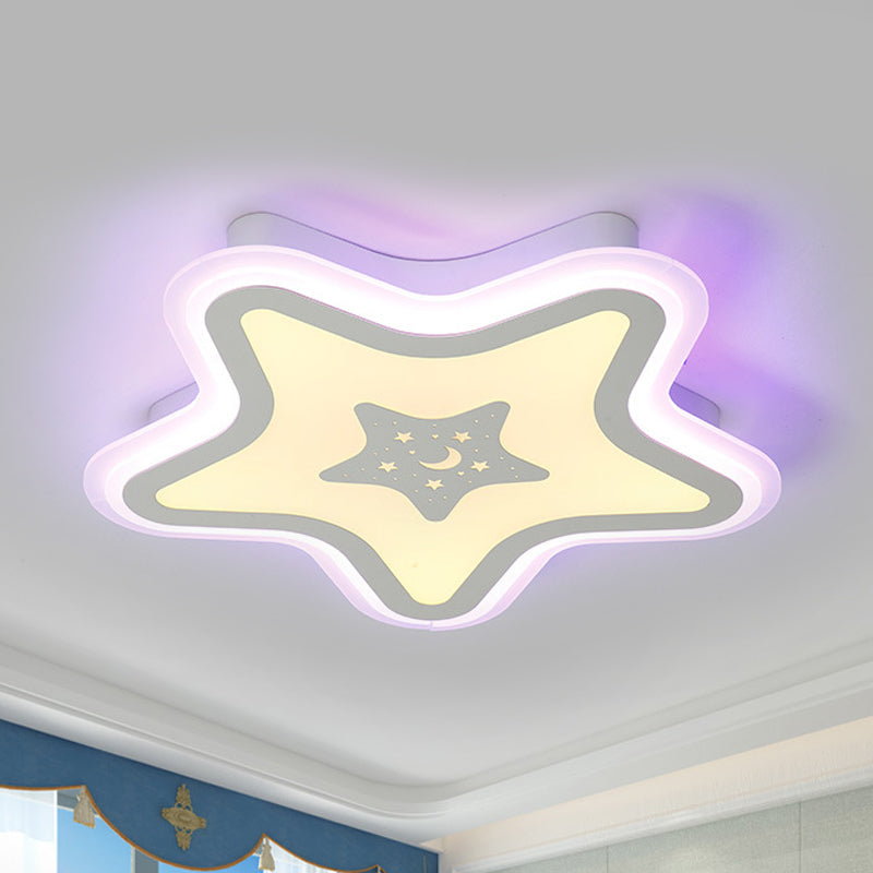 Contemporary White LED Flush Mount Light Star Acrylic Ceiling Fixture for Stairway Kindergarten Clearhalo 'Ceiling Lights' 'Close To Ceiling Lights' 'Close to ceiling' 'Flush mount' Lighting' 238028