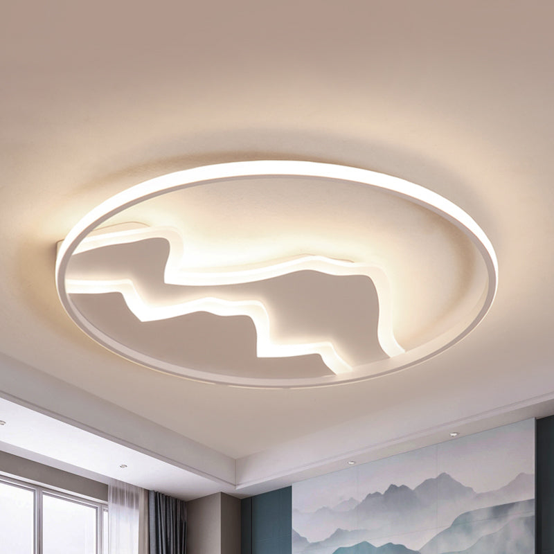 Acrylic Mountain Ceiling Light Living Room Hallway Modern LED Flushmount Light in White White Clearhalo 'Ceiling Lights' 'Close To Ceiling Lights' 'Close to ceiling' 'Flush mount' Lighting' 238235