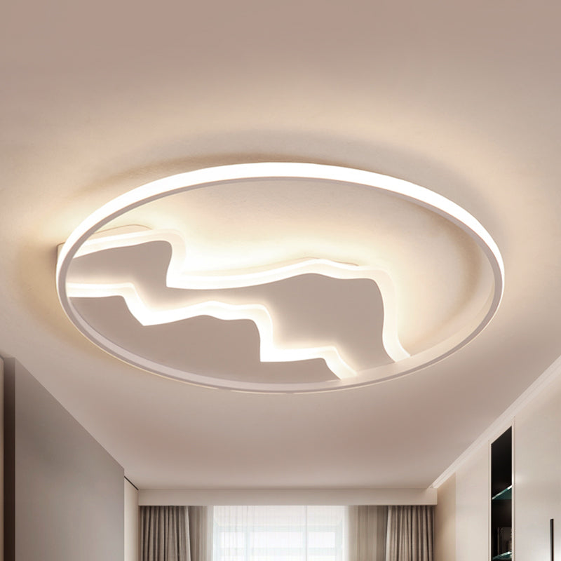 Acrylic Mountain Ceiling Light Living Room Hallway Modern LED Flushmount Light in White Clearhalo 'Ceiling Lights' 'Close To Ceiling Lights' 'Close to ceiling' 'Flush mount' Lighting' 238236