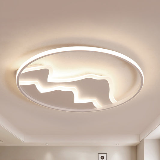 Acrylic Mountain Ceiling Light Living Room Hallway Modern LED Flushmount Light in White Clearhalo 'Ceiling Lights' 'Close To Ceiling Lights' 'Close to ceiling' 'Flush mount' Lighting' 238238