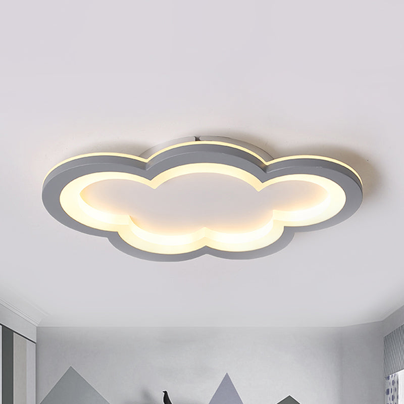 Lovely Cloud Ceiling Flush Light Modern Acrylic LED Flush Mount Light for Play Room Clearhalo 'Ceiling Lights' 'Close To Ceiling Lights' 'Close to ceiling' 'Semi-flushmount' Lighting' 238275